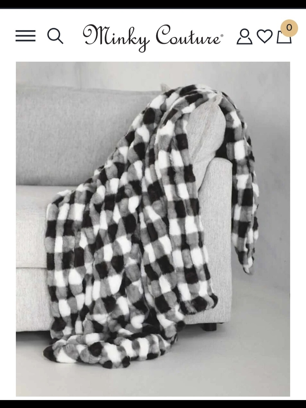 Hugs Gingham Charcoal Blanket
